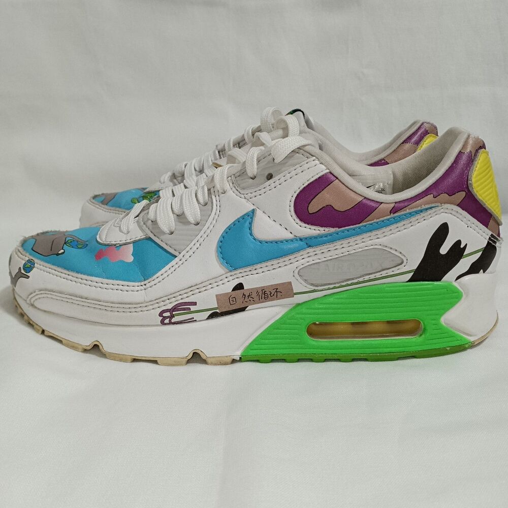 Size 9.5 - Ruohan Wang x Nike Air Max 90 Flyleather Multicolor - Picture 4 of 16